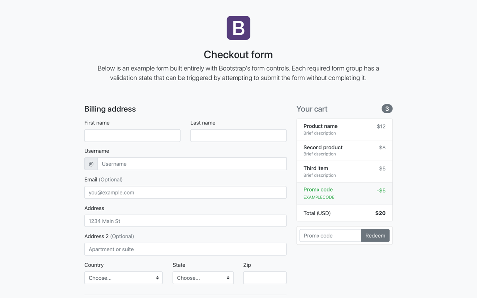 Форма заказа | Checkout screenshot