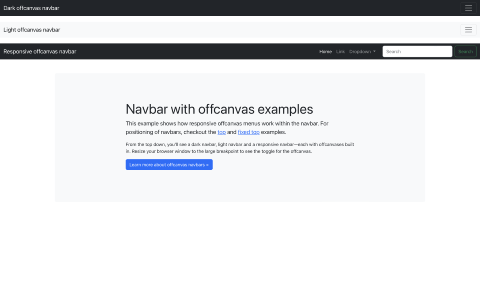 Панель навигации вне холста (offcanvas)